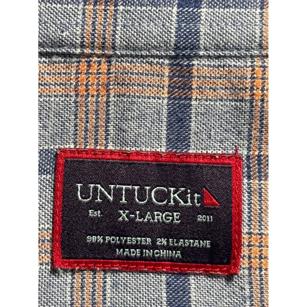 UNTUCKit Bernardo Plaid Long Sleeve Button Down Shirt Men Size XL Casual Western